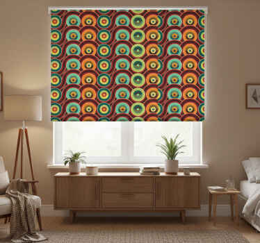 Toile fenêtre chambre cercles rétro répétés - TenStickers