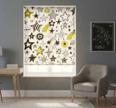 Toile fenêtre chambre étoiles doodle - TenStickers