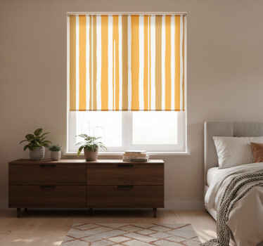 Toile fenêtre chambre rayures orange et blanches - TenStickers