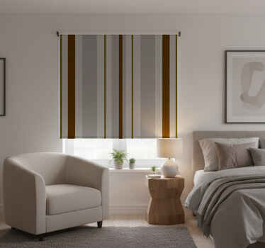 Toile fenêtre chambre rayures grises et brunes - TenStickers