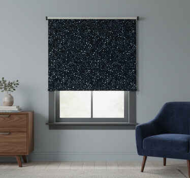 Toile fenêtre chambre terrazzo noir et bleu - TenStickers