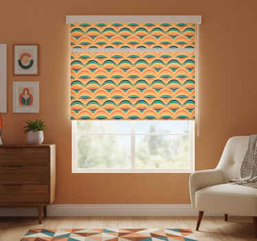 Toile fenêtre chambre lignes orange années 70 - TenStickers