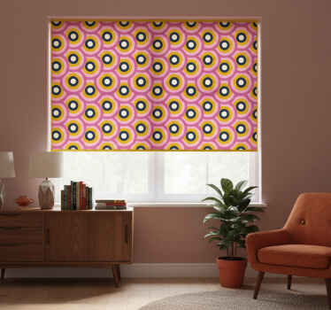 Toile fenêtre chambre cercles orange des années 70 - TenStickers