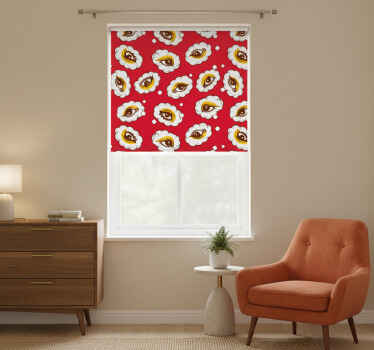 Toile fenêtre chambre motif yeux des années 70 - TenStickers