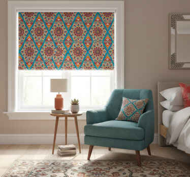 Toile fenêtre chambre motif vintage coloré ornamental - TenStickers