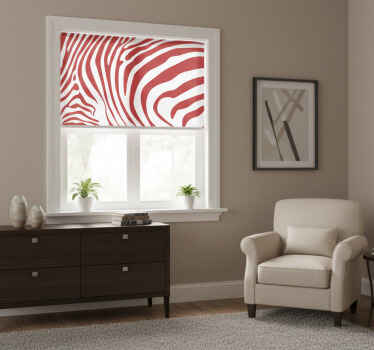 Toile fenêtre chambre rayures zèbre rouges - TenStickers