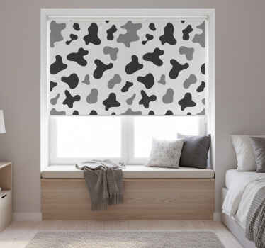 Toile fenêtre chambre taches de vache grises - TenStickers