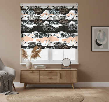 Toile fenêtre chambre motif peau de léopard élégant - TenStickers