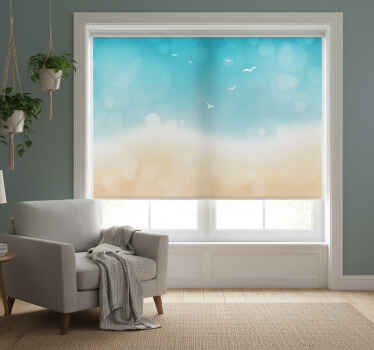 Cortina roller habitación efecto playa - TenVinilo