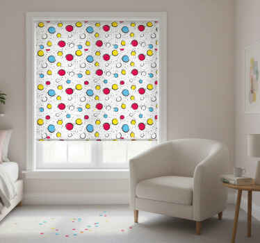 Toile fenêtre chambre pois multicolores - TenStickers