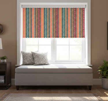 Toile fenêtre chambre rayures géométriques vives - TenStickers