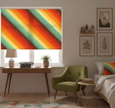 Toile fenêtre chambre rayures rétro couleurs - TenStickers