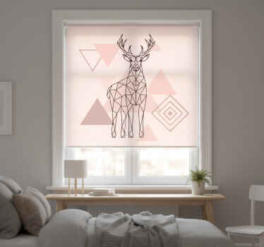 Toile fenêtre chambre renne polygonal nordique - TenStickers