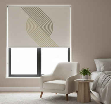 Toile fenêtre chambre tapis vinyle lignes beiges - TenStickers