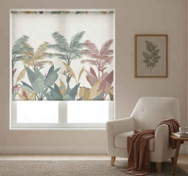 Toile fenêtre chambre plantes tropicales terracotta - TenStickers