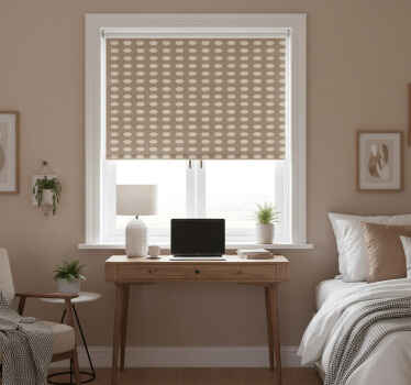 Toile fenêtre chambre motif de cercles bruns géométriques - TenStickers
