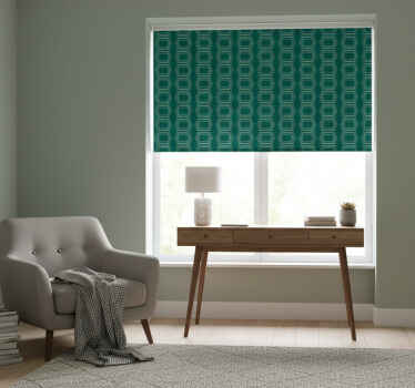 Toile fenêtre chambre motif cercle géométrique vert - TenStickers