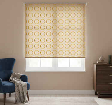 Toile fenêtre chambre motif géométrique cercles dorés - TenStickers