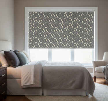 Toile fenêtre chambre motif triangles gris géométriques - TenStickers