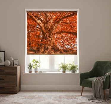 Estor enrollable habitación gran árbol otoñal - TenVinilo