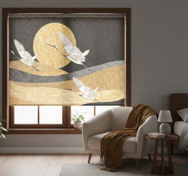 Estor enrollable habitación aves orientales volando - TenVinilo