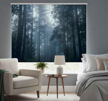 Estor enrollable habitación bosque de Árboles nebuloso - TenVinilo