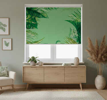 Estor enrollable habitación hojas de plátano pintadas a mano - TenVinilo