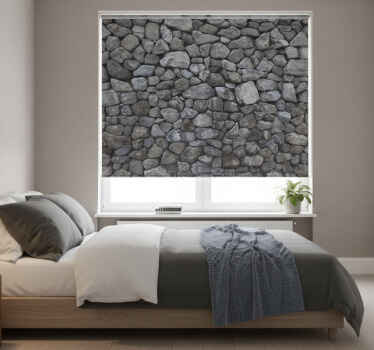 Bedroom roller blind with raw large boulder design - TenStickers