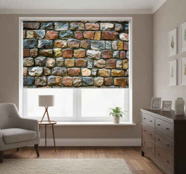 Estor enrollable habitación diseño piedra multicolor - TenVinilo