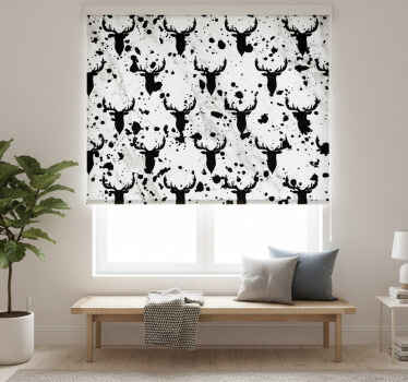 Bedroom roller blind scandinavian deer head silhouette - TenStickers