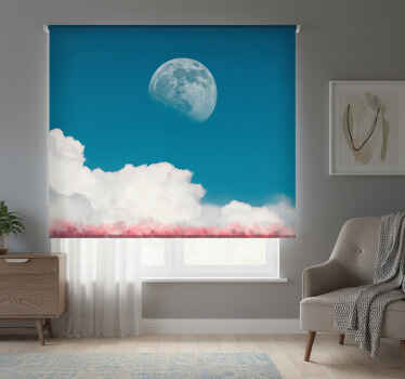 Toile fenêtre chambre pleine lune de jour - TenStickers