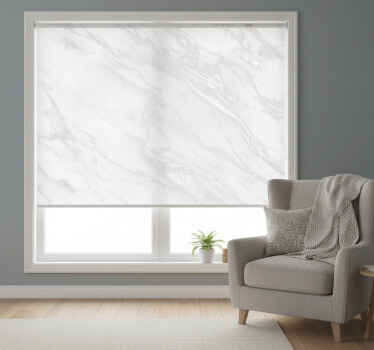 Cortina roller blanca mural de pared de mármol blanco - TenVinilo