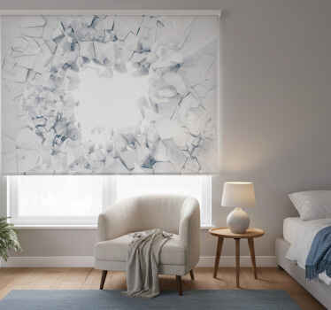 White roller blind with dynamic geometric shapes - TenStickers