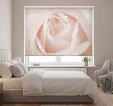 Estor enrollable blanco rosa blanca hermosa - TenVinilo