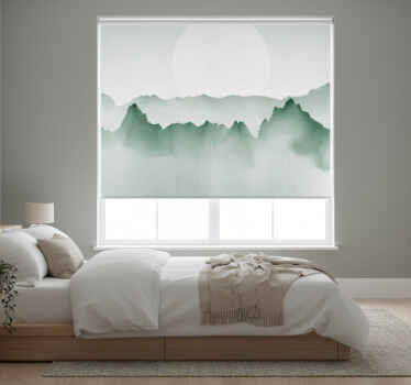 Estor enrollable blanco paisaje abstracto japandi - TenVinilo