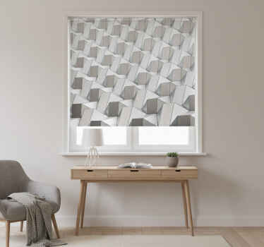 White roller blind with 3d grey pattern - TenStickers