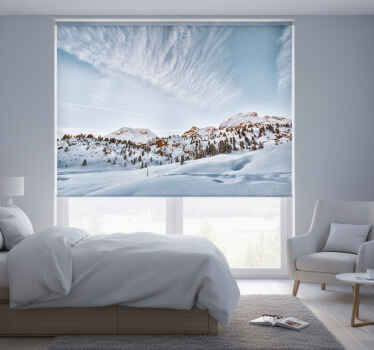 Estor enrollable blanco montañas con nieve - TenVinilo