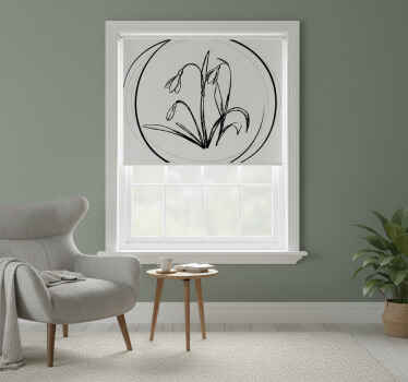 Estor enrollable blanco dibujo lindo de campanilla círculo - TenVinilo