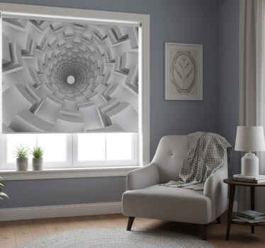 Cortina roller blanca efecto túnel en 3d - TenVinilo