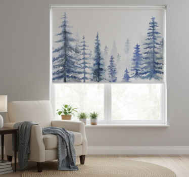 Estor enrollable blanco papel pintado bosque brumoso - TenVinilo
