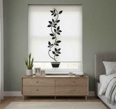 Estor enrollable blanco plantas trepadoras altas - TenVinilo