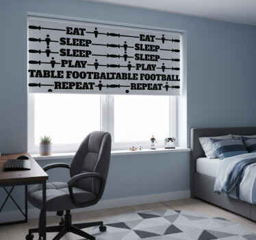 Tenda a rullo soggiorno gioca a calcio e ripeti - TenStickers