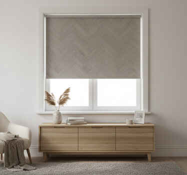 Tenda a rullo soggiorno motivo herringbone taupe - TenStickers