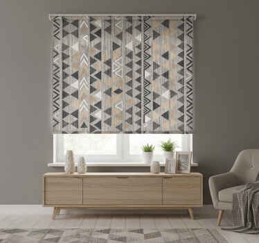 Tenda a rullo soggiorno triangoli geometrici grigi - TenStickers