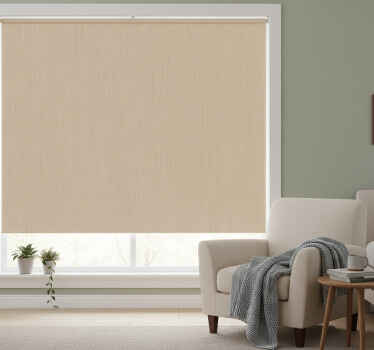 Tenda a rullo soggiorno beige con bordo bianco - TenStickers
