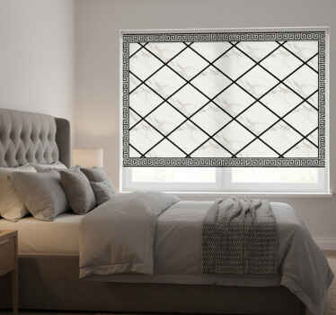 Tenda a rullo soggiorno marmo bianco e nero - TenStickers