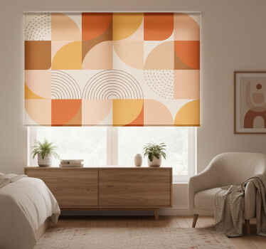 Tenda a rullo soggiorno colori caldi design astratto - TenStickers