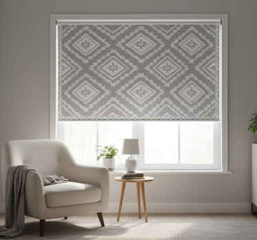 Tenda a rullo soggiorno effetto marocchino argento - TenStickers