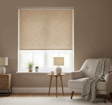 Tenda a rullo soggiorno ornamenti astratti beige - TenStickers