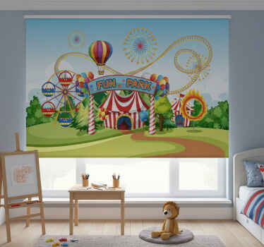 Toile fenêtre chambre enfant parc d'attractions coloré - TenStickers